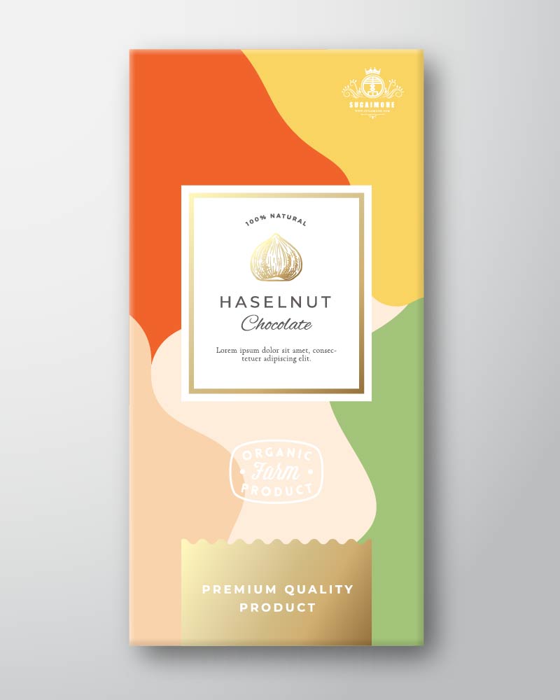 榛子巧克力标签设计源文件hazelnut-chocolate-label