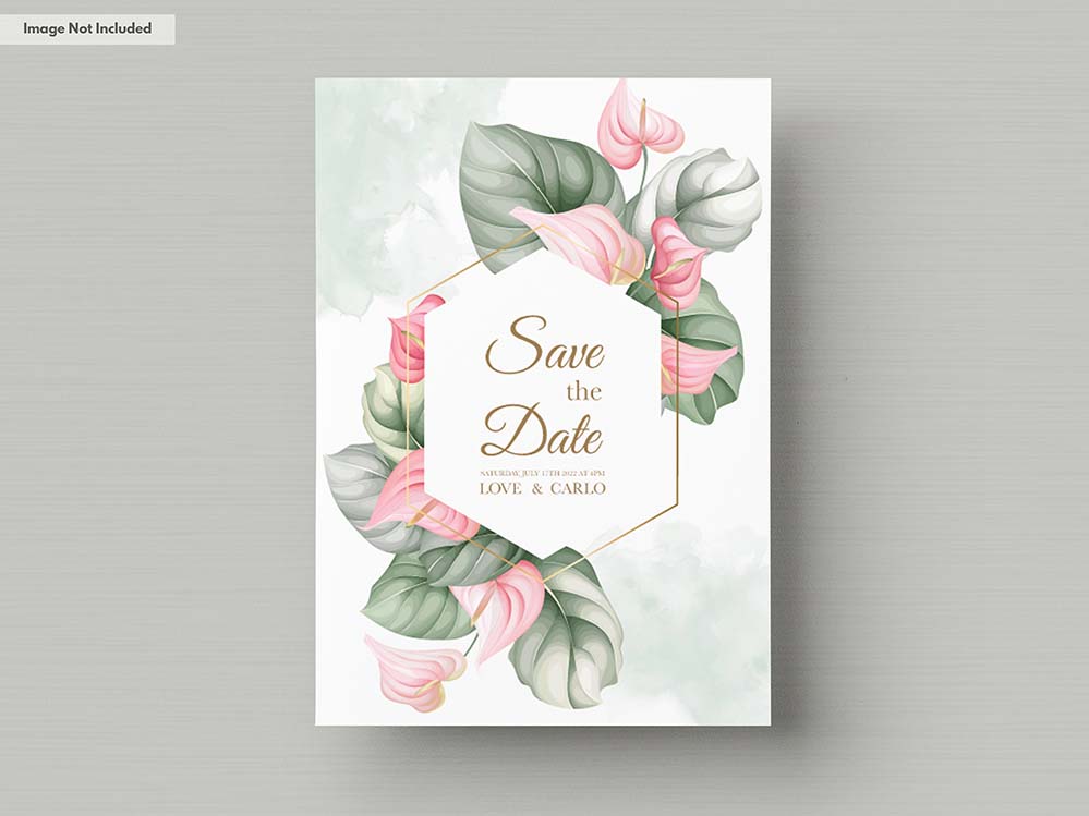 美丽的婚礼邀请卡设置模板矢量beautiful-wedding-invitation-card-template