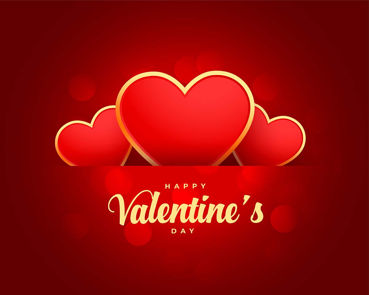 情人节快乐金心贺卡矢量happy-valentines-day-golden-hearts-greeting-card