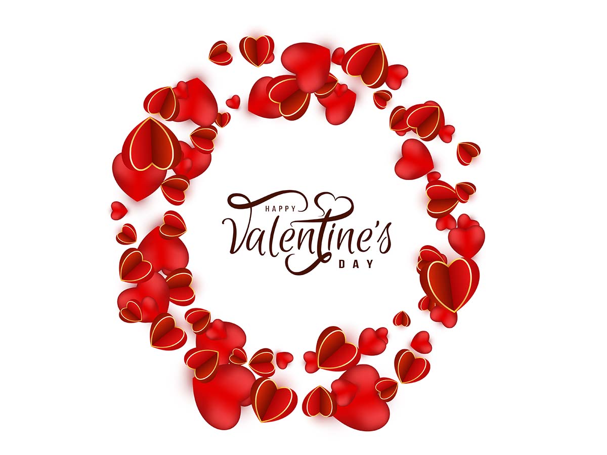 红心情人节快乐背景矢量red-hearts-happy-valentine-s-day-background