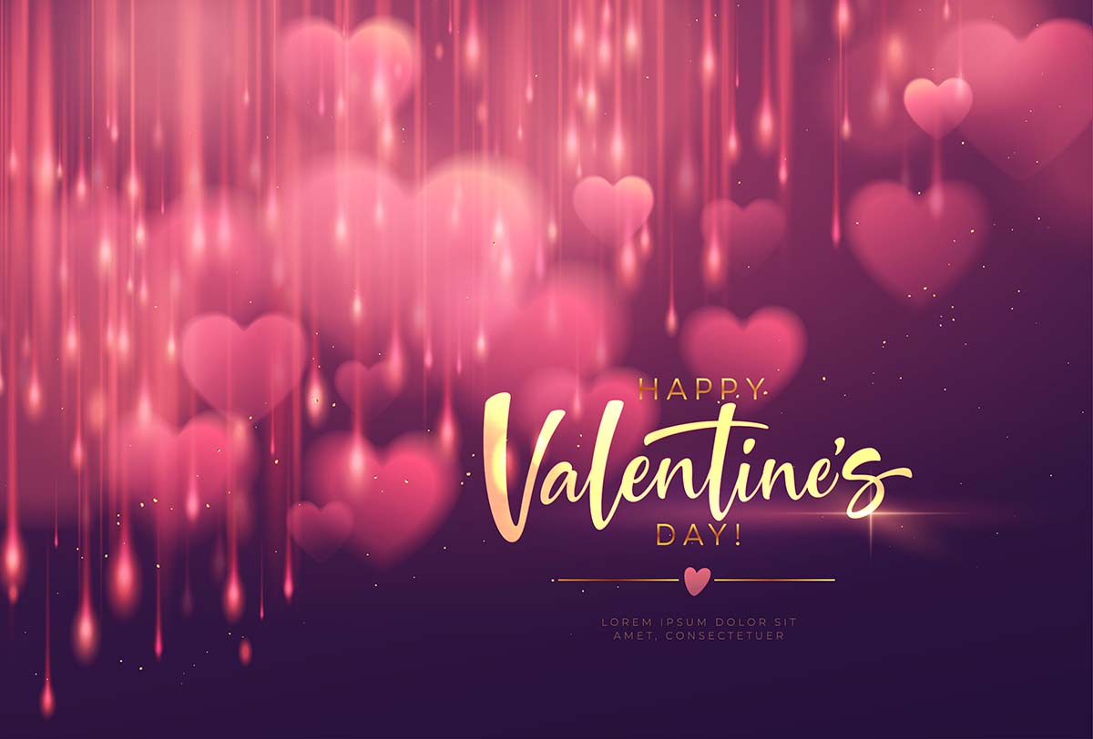 散景模糊心形状闪亮豪华为情人节祝贺bokeh-blurred-heart-shape-shiny-luxurious-valentines-day-congratulatio