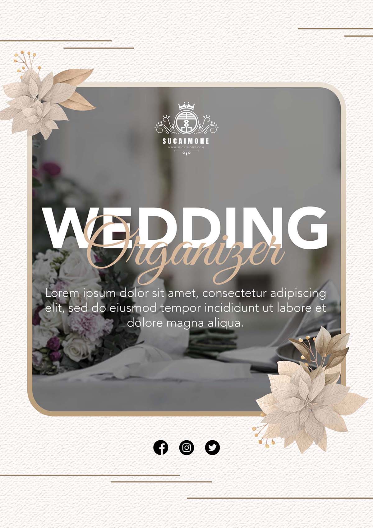婚礼组织者传单模板Psd源文件wedding-organizer-flyer-template