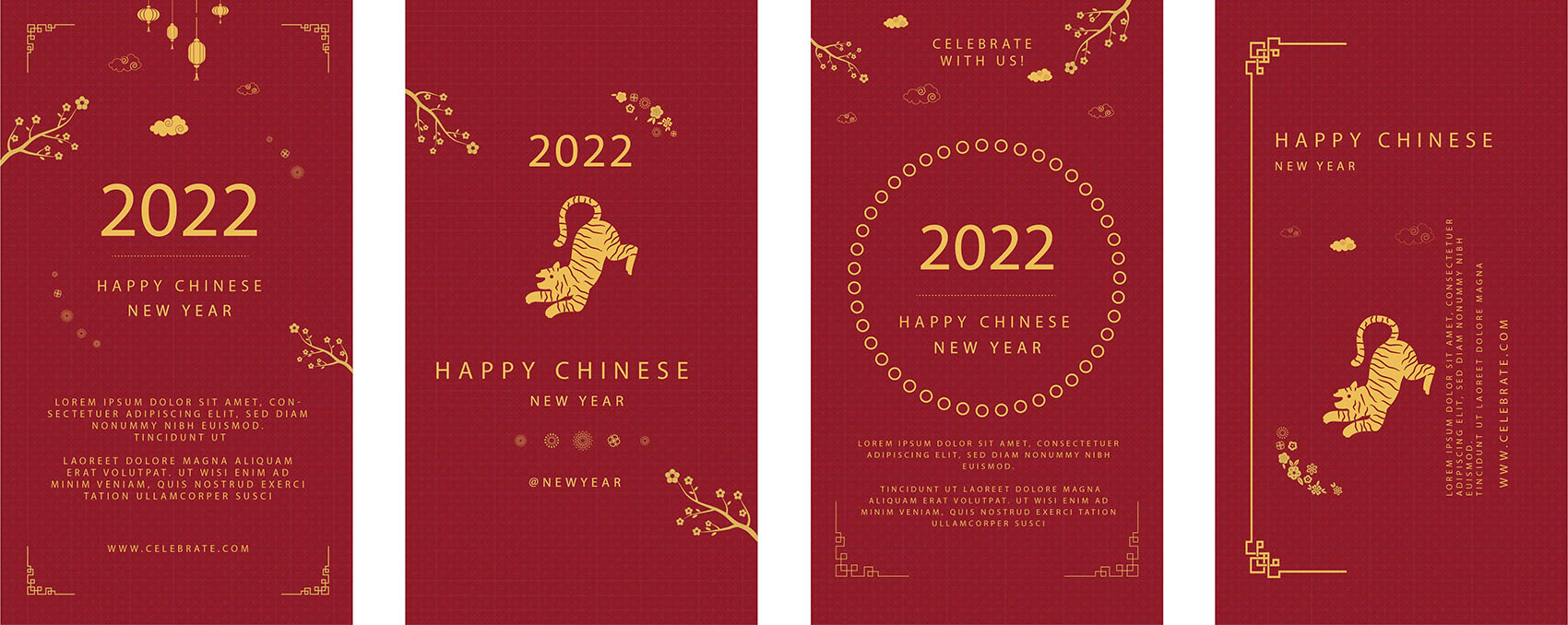 中国新年红金海报创意设计ai已完结