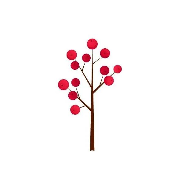 AI绘制的果树小插画